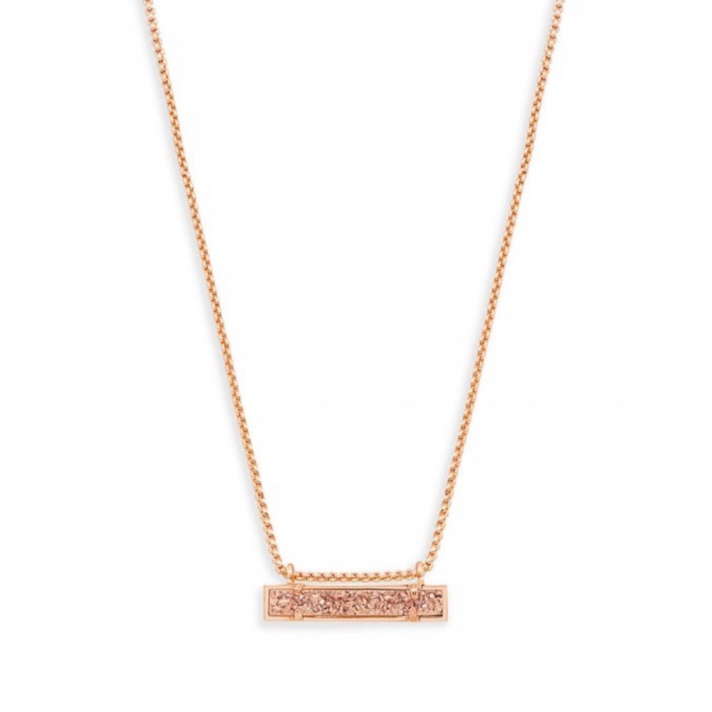 Kendra Scott Leonar bar necklace in rose gold
